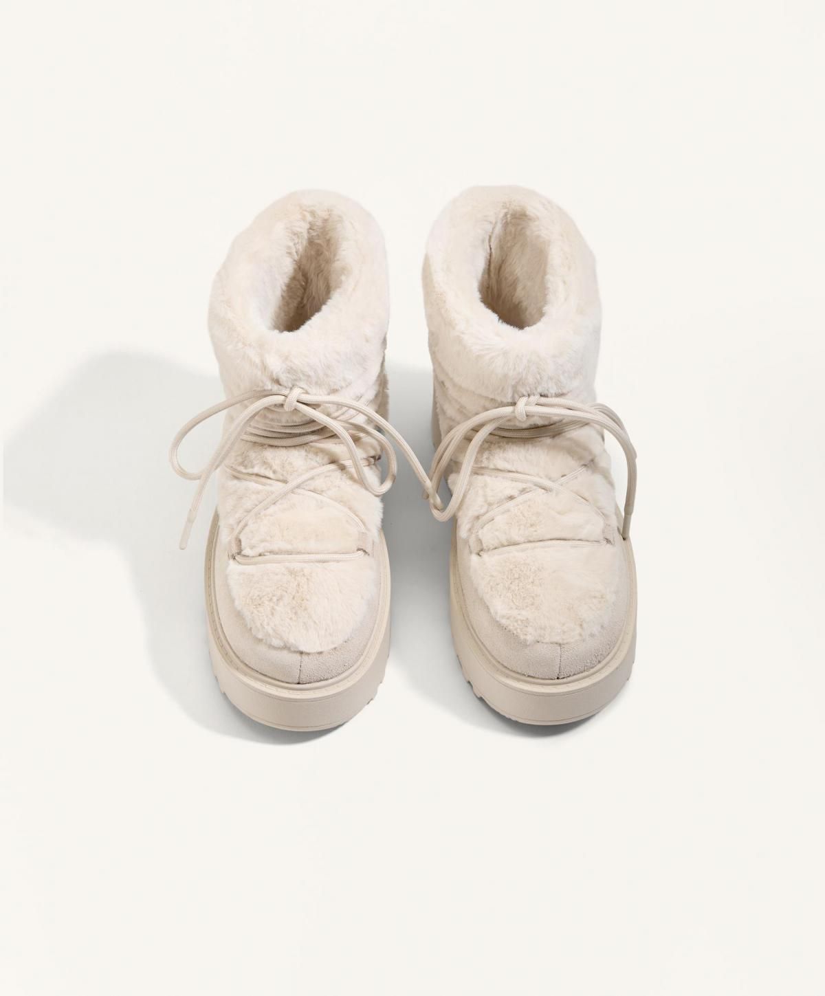 오이쇼 테크니컬 퍼 스플릿 레더 앵클부츠 1177/780 BEIGE - 상세 이미지 4
