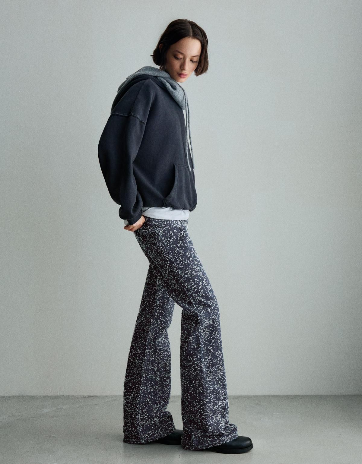 버쉬카 Y2K 텍스처 배기 플레어 팬츠 5042/156 NAVY - 상세 이미지 5