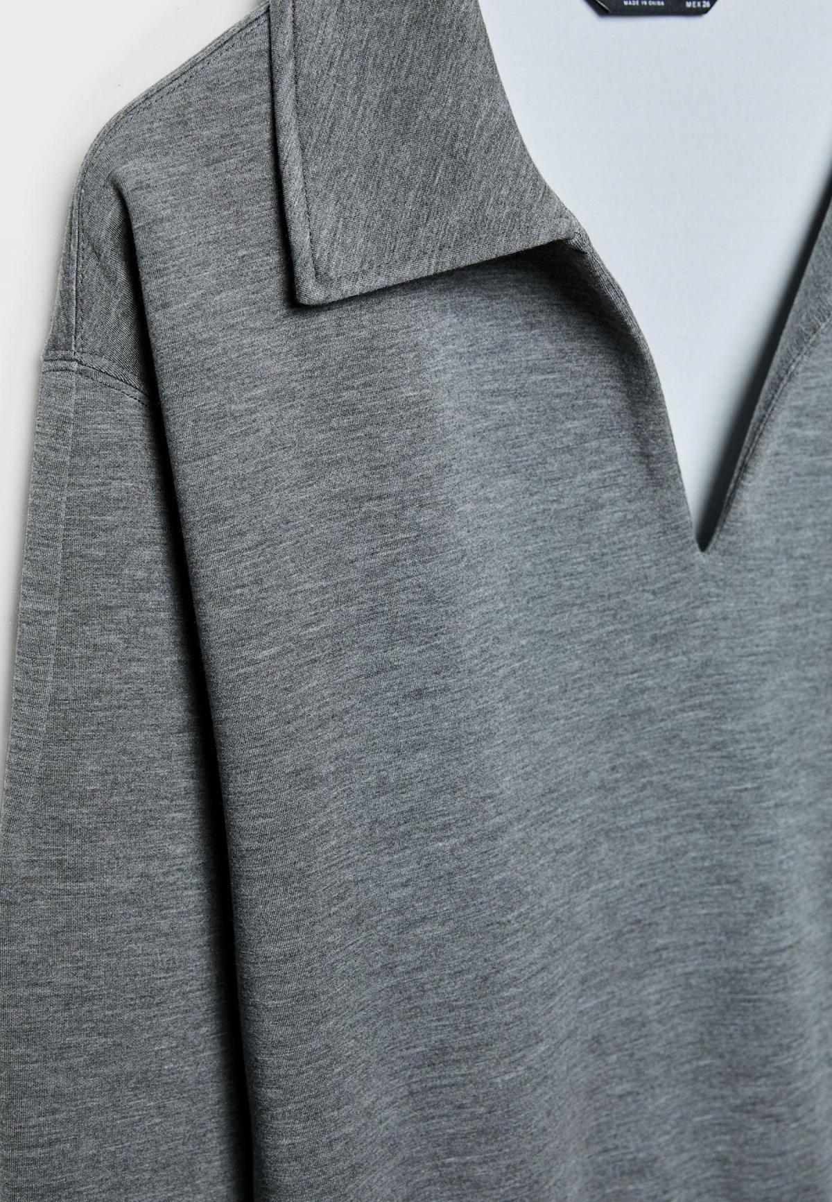 스트라디바리우스 소프트 모달 혼방 긴팔 폴로 맨투맨 6603/369 DARK GREY - 상세 이미지 2