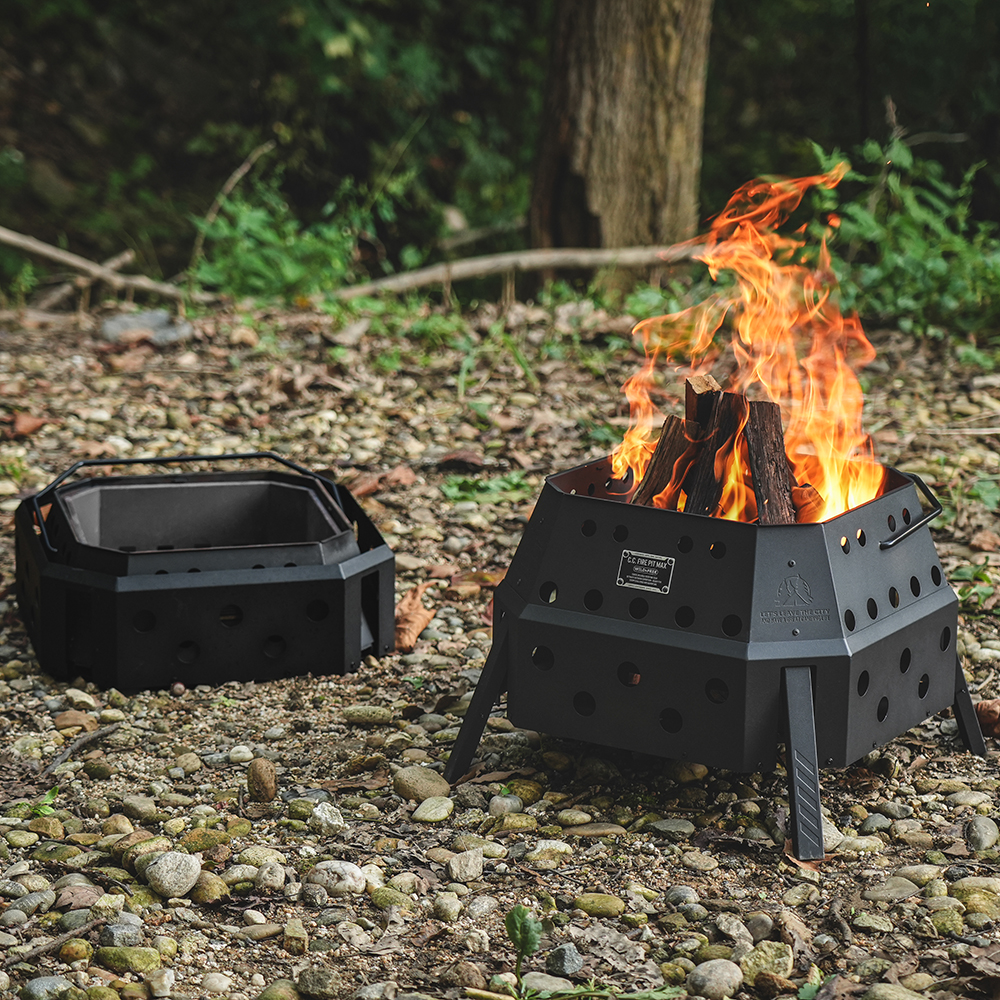 카고컨테이너 파이어핏 맥스 이중연소 화로대 접이식 캠핑 화로 원액션 1초설치