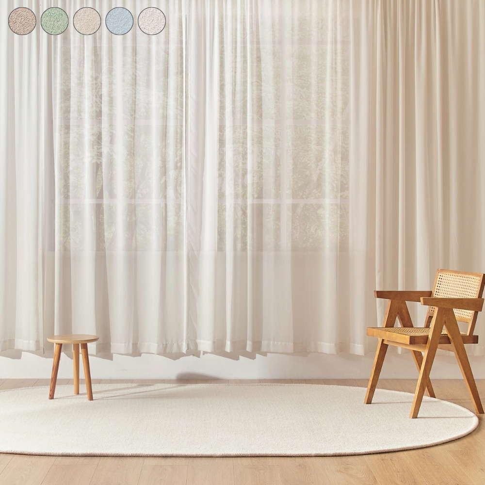 투톤 거실러그 방수 워셔블 항균 샤기 카페트 주문제작 바닐라베이지, 타원)100x150cm