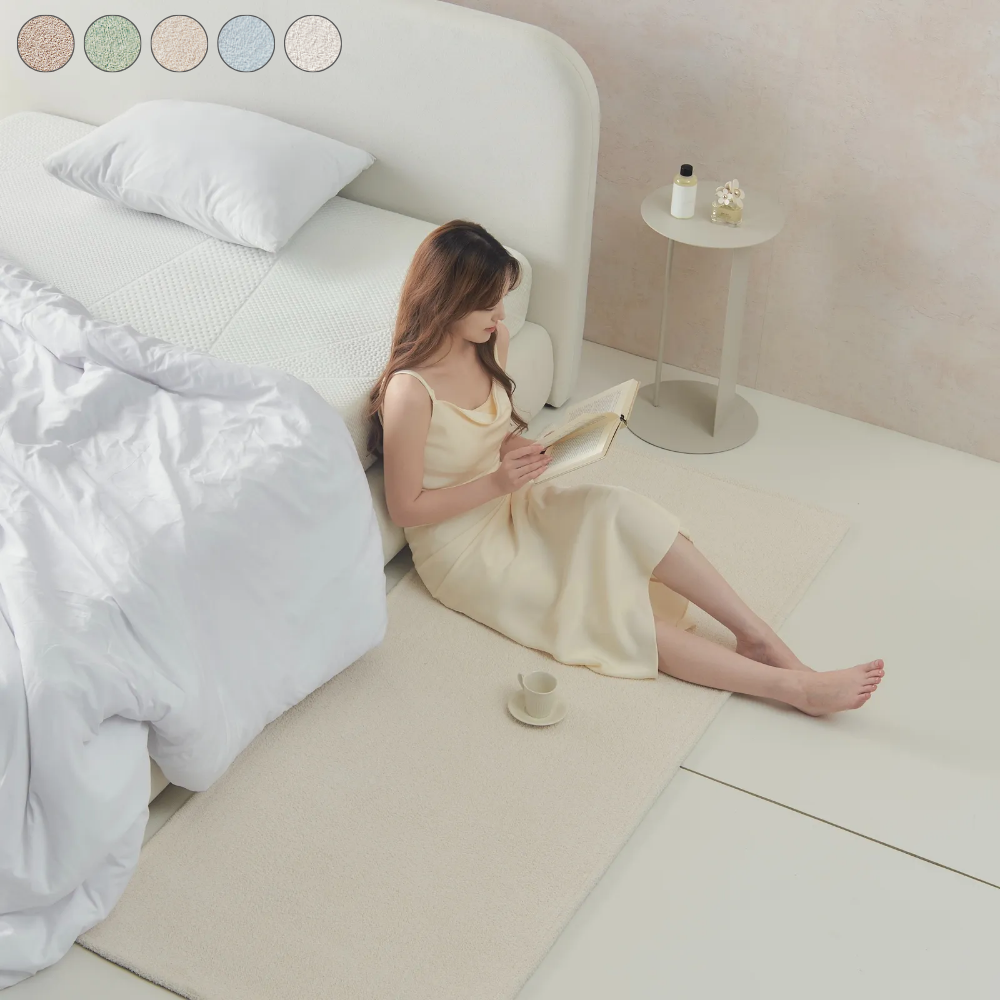 투톤 거실러그 방수 워셔블 항균 샤기 카페트 주문제작 스노우그린, 러너)50x150cm
