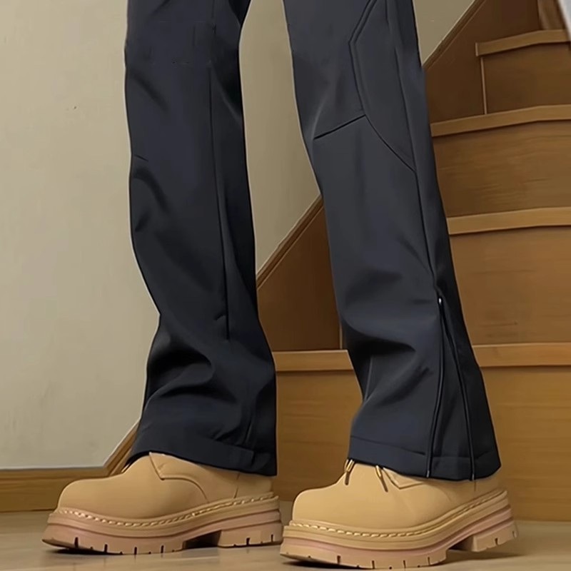 남자부츠컷슬랙스 와이드 밴딩 봄 가을 면바지 남성 남자바지 편한 스판 정장바지 9부 - 상세 이미지 2
