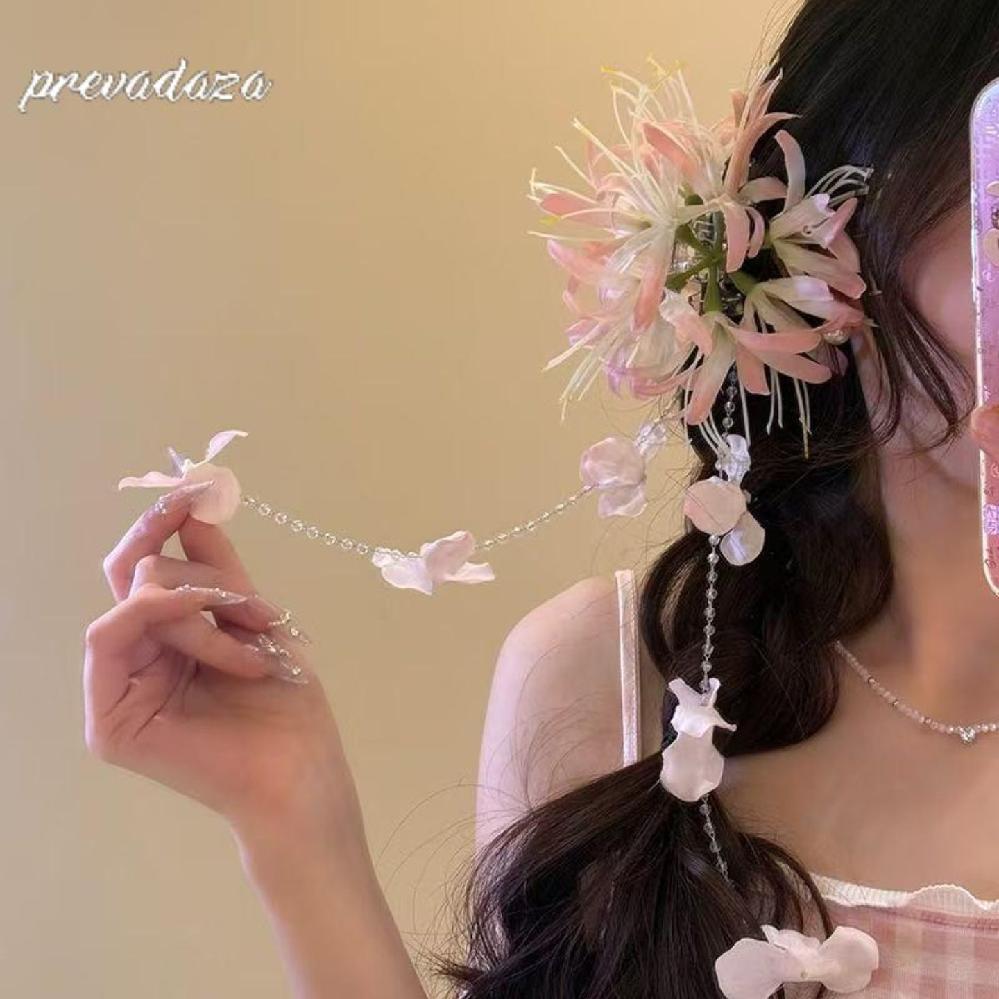 플라워 요정 헤어핀 머리 장식 액세서리 여성 예쁜 꽃 - 상세 이미지 4