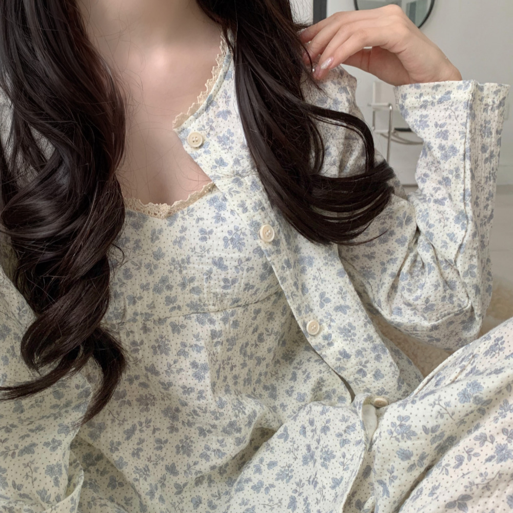 캡내장잠옷 요루면잠옷 공주파자마 순면 나시 수유 쓰리피스 홈웨어 세트 이미지 6