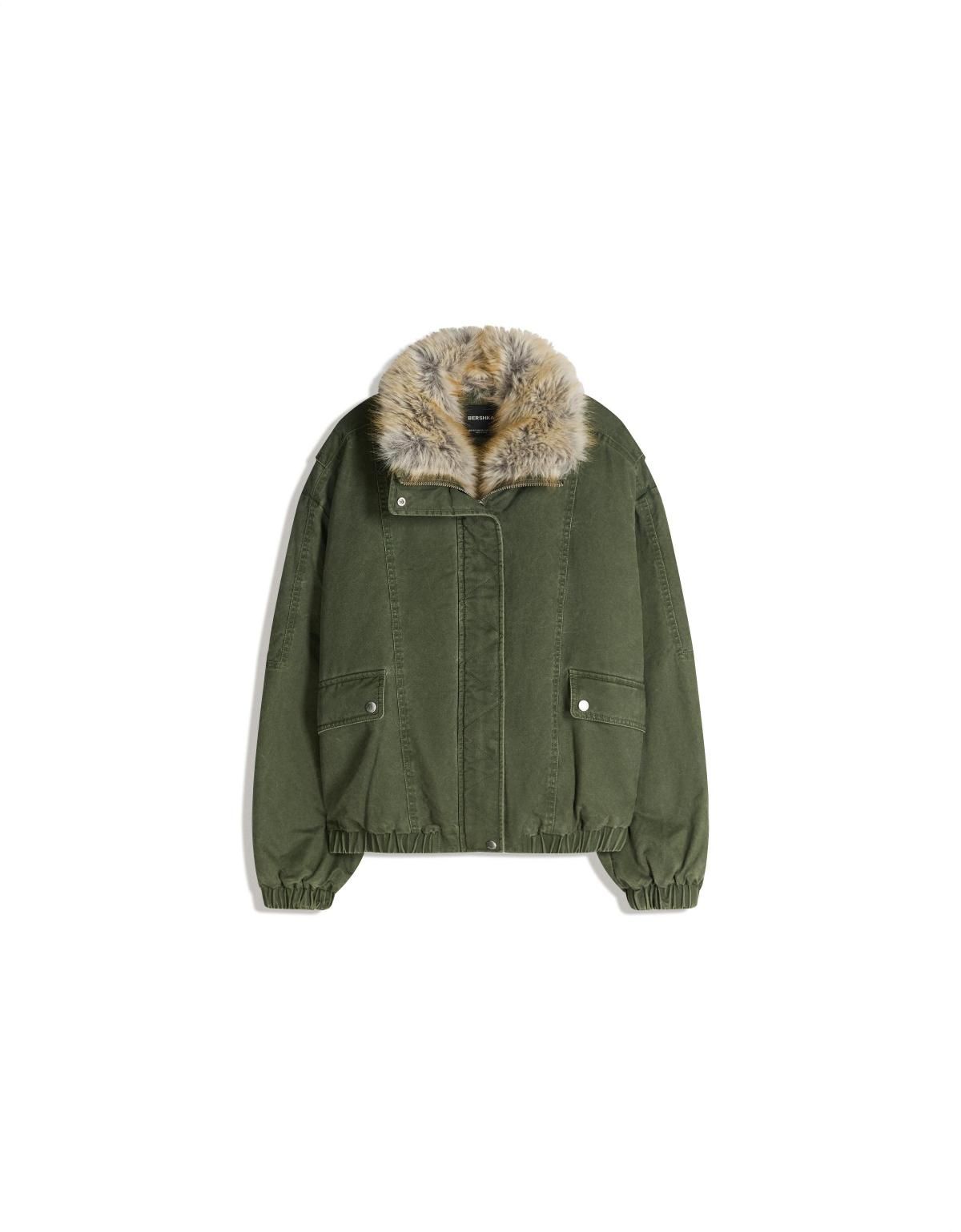 버쉬카 페이크 퍼카라 오버핏 테크니컬 재킷 6643/109 KHAKI - 상세 이미지 3