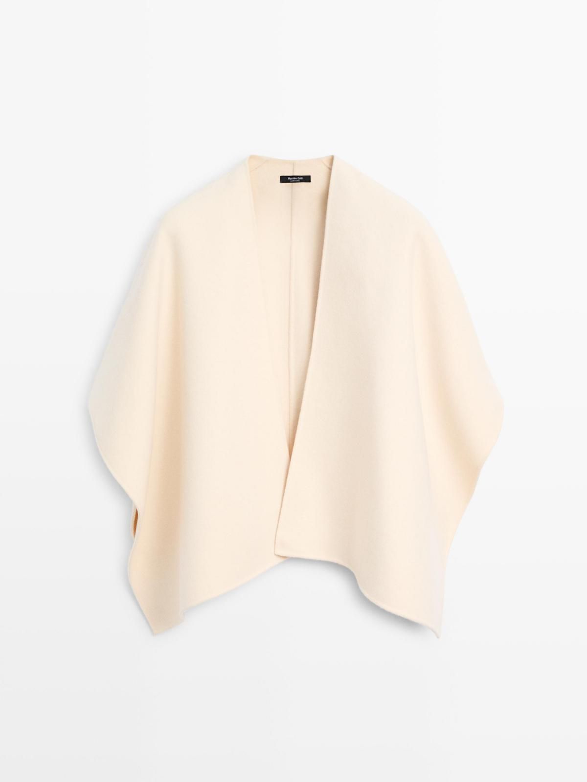 마시모두띠 프리미엄 울 블렌드 펠트 텍스쳐 케이프 6352/665 WHITE - 메인 이미지