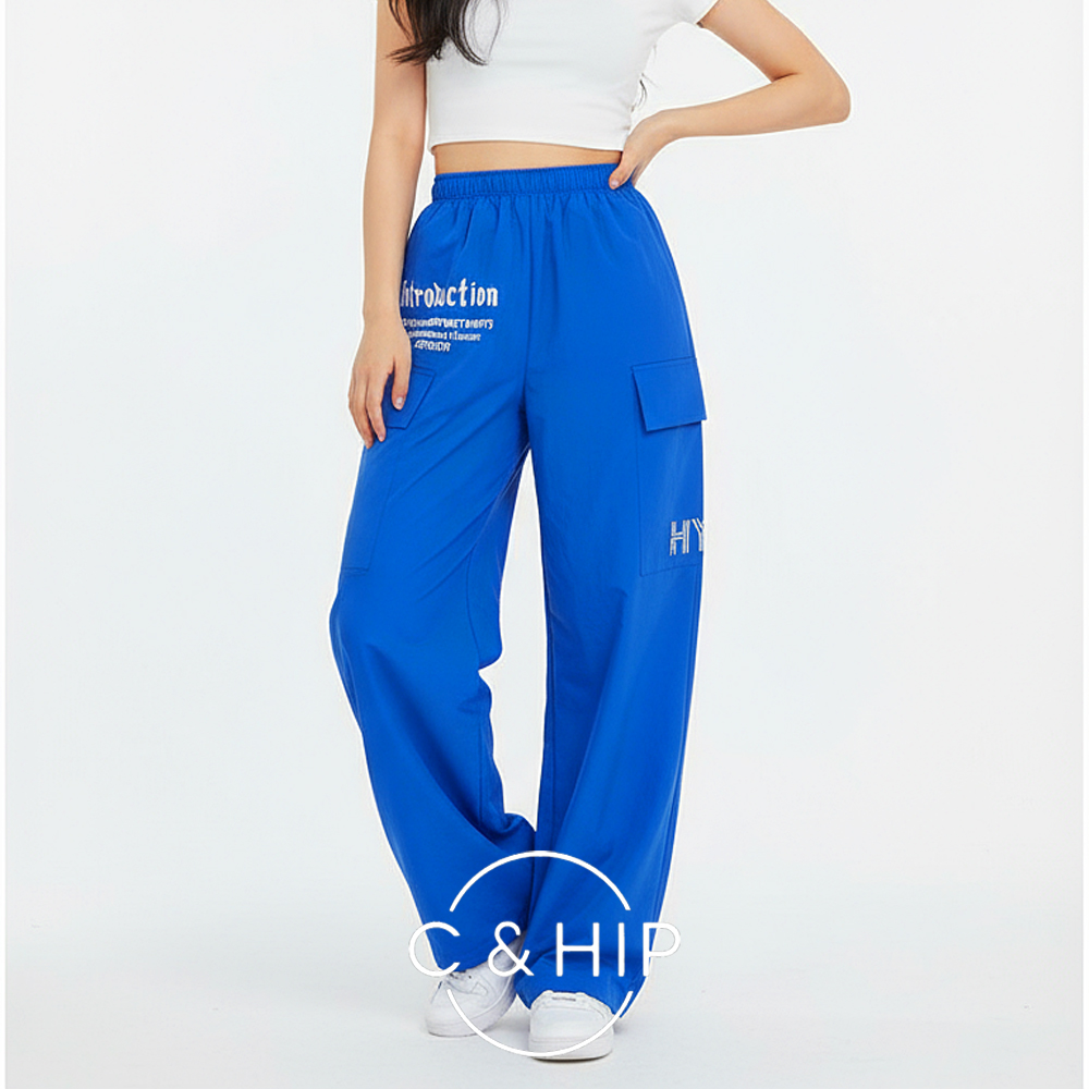 퍼조 나일론 카고 프린팅 스트링 조거 와이드팬츠 3color - 상품 이미지