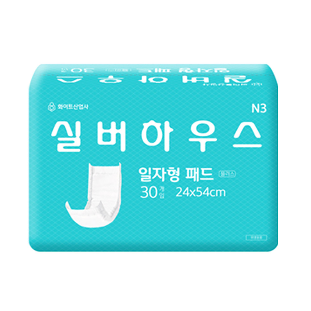 실버하우스 일자형 패드 성인기저귀 30매 소변 흡수 방수 할머니 여성 남성 노인 (10팩) - 상품 이미지