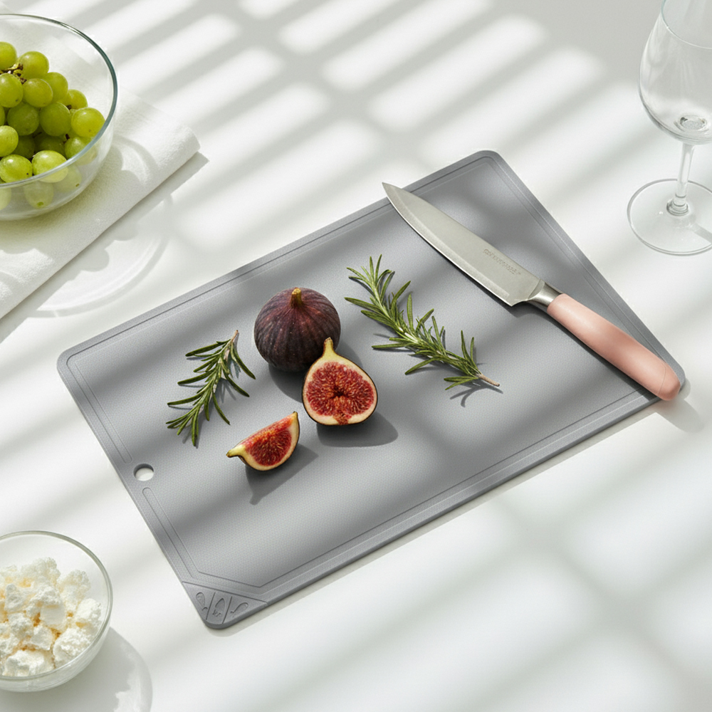 홈앤미 국내생산 TPU 오브제 드비앙 주방 이유식 캠핑 겸용 도마 중형(M / 327x230mm), 씨솔트그레이 - 상세 이미지 2