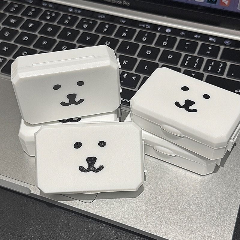 농담곰 곰돌이 렌즈통 렌즈케이스 소프트렌즈 하드렌즈 통 케이스 렌즈집게 콘택트렌즈 보관함 플라스틱 케이스 - 상세 이미지 3