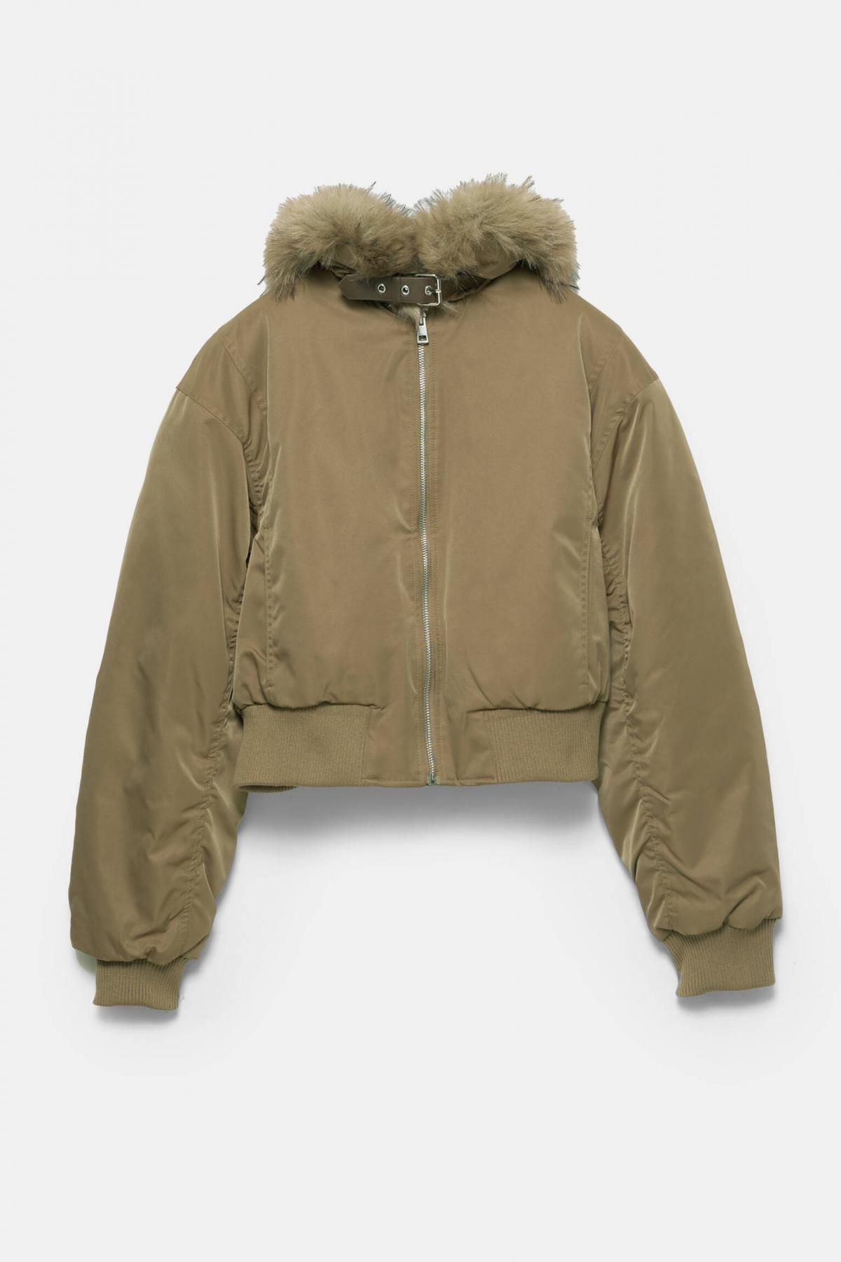 풀앤베어 퍼카라 볼륨핏 테크니컬 봄버 자켓 7700/339 KHAKI - 상품 이미지