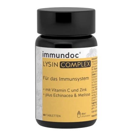 [Besuche den doc phytolabor-Store][해외]doc phytolabor 닥 라이신 컴플렉스, L-라이신 정제, 60정, 1일 복용량당 1000mg 함유, 비타민 C, 아연 및 식물 추출물, 글루텐 유당이 함유되지 않은