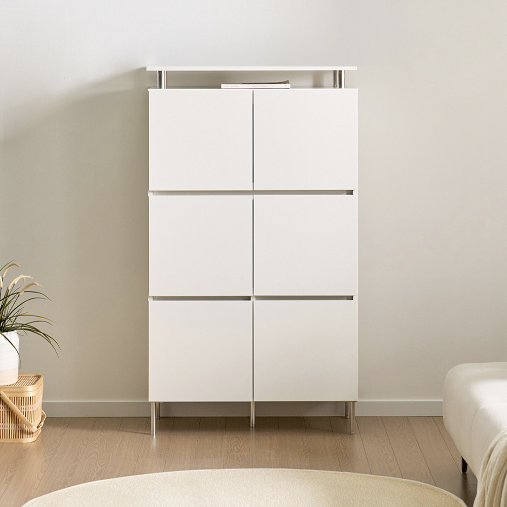 로아 수납장 모듈 다용도 거실 맘마존 (다리형/상판형) 800, 3단, 화이트