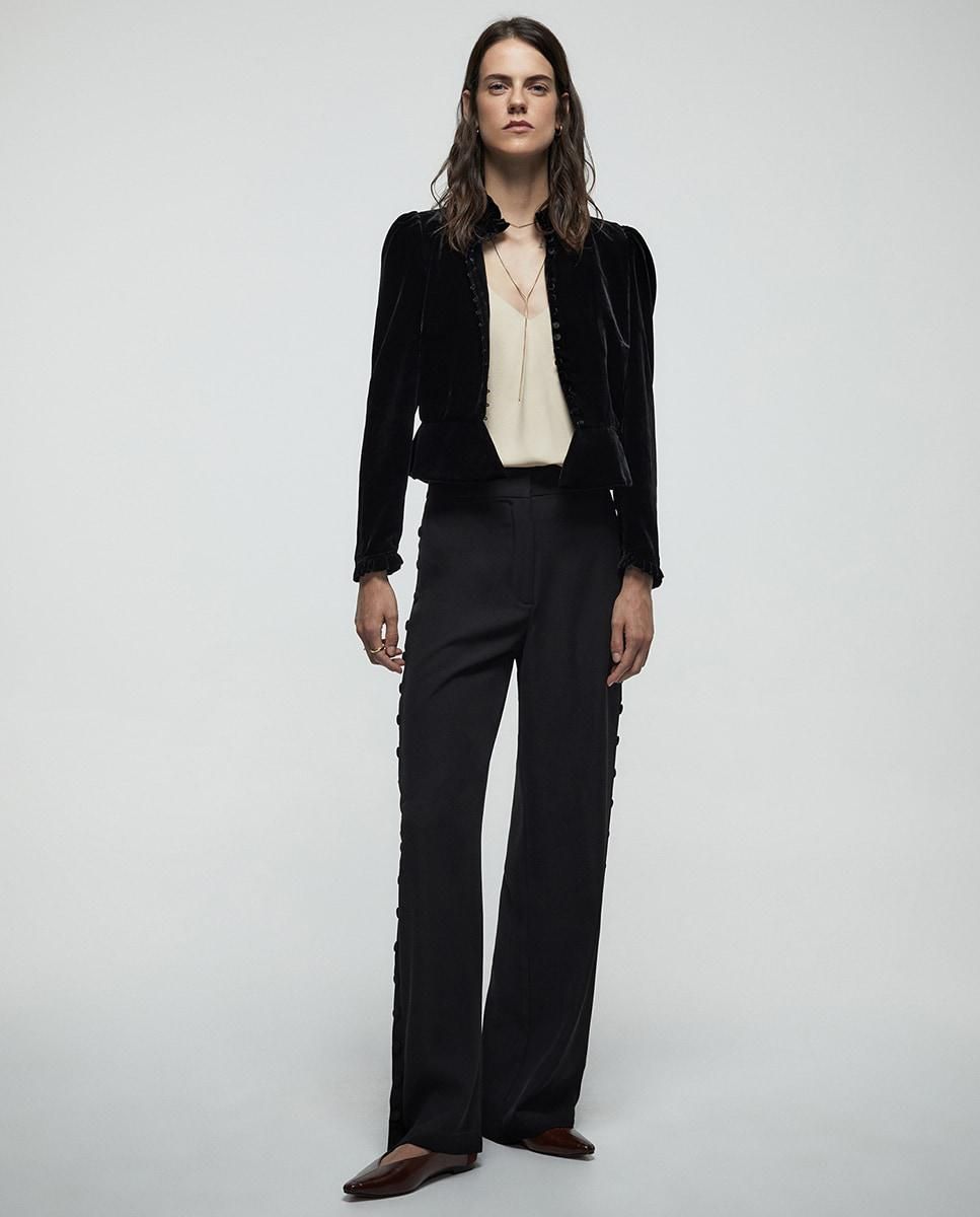 스페라 포멀 스트레이트 버튼 슬랙스 팬츠 56205104278 NEGRO - 상세 이미지 5