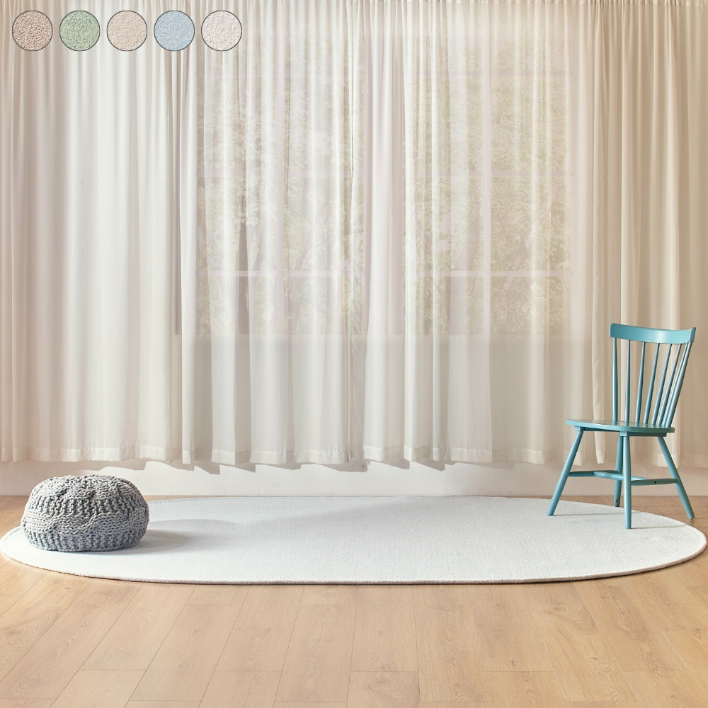 투톤 거실러그 방수 워셔블 항균 샤기 카페트 주문제작 바닐라베이지, 타원)100x150cm