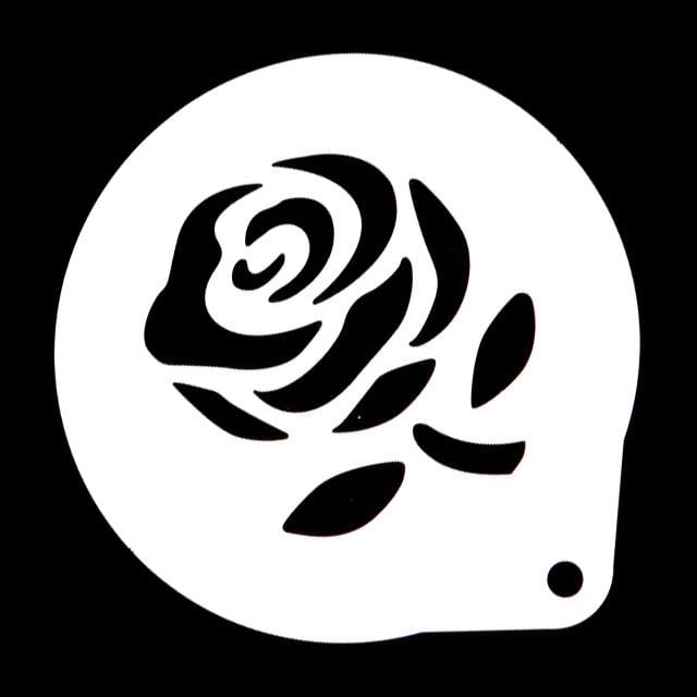 스테인레스 장미 꽃모양 베이킹 라떼아트 스텐실도안 - 상품 이미지