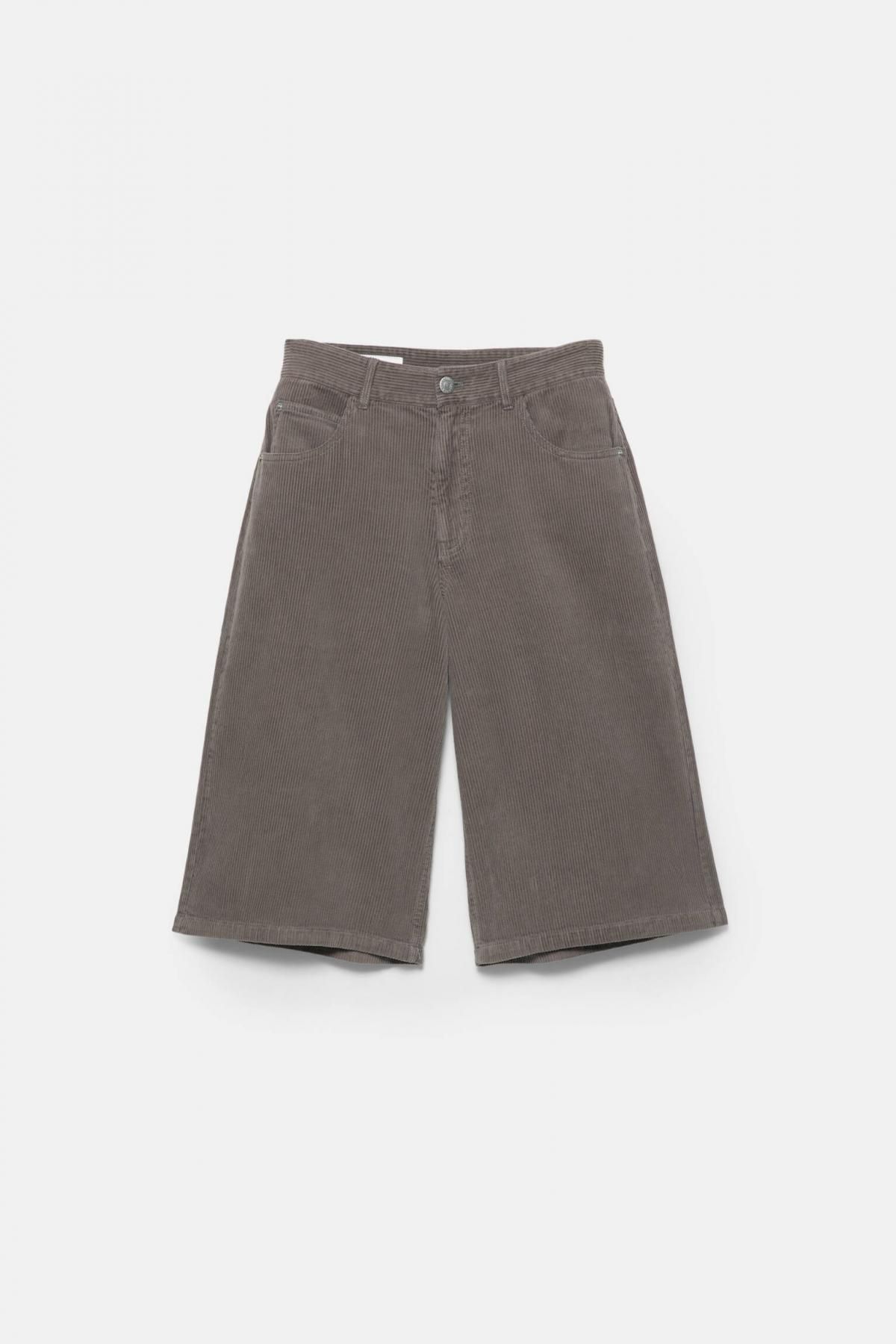 풀앤베어 코듀로이 하이웨이스트 배기핏 반바지 7696/351 GREY - 상품 이미지