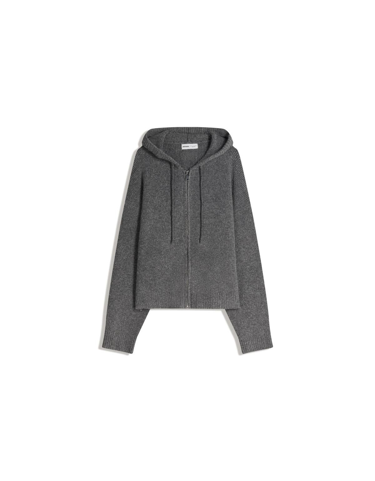 버쉬카 베이직 다크그레이 후드 집업 가디건 7027/376 GREY - 상세 이미지 3