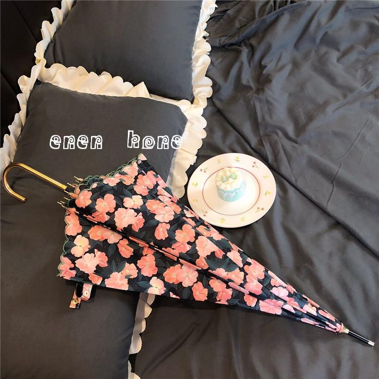 우산 양산 여성용 초경량 꽃무늬 얇고 중년여성 가벼운 따뜻한 집업 누빔 경량 바람막이 레드 - 상세 이미지 3