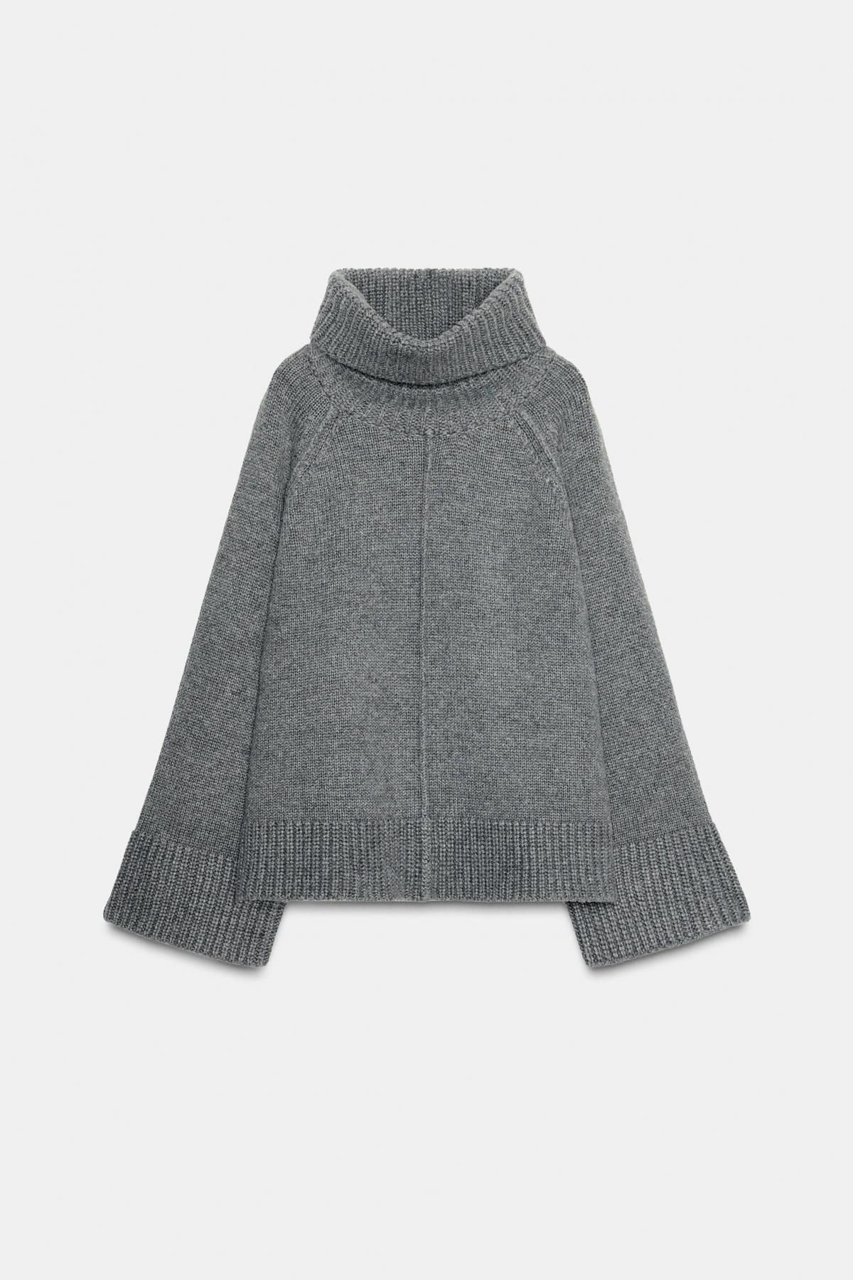 자라 오버사이즈 하이넥 니트 탑 5536/124 GREY - 상품 이미지