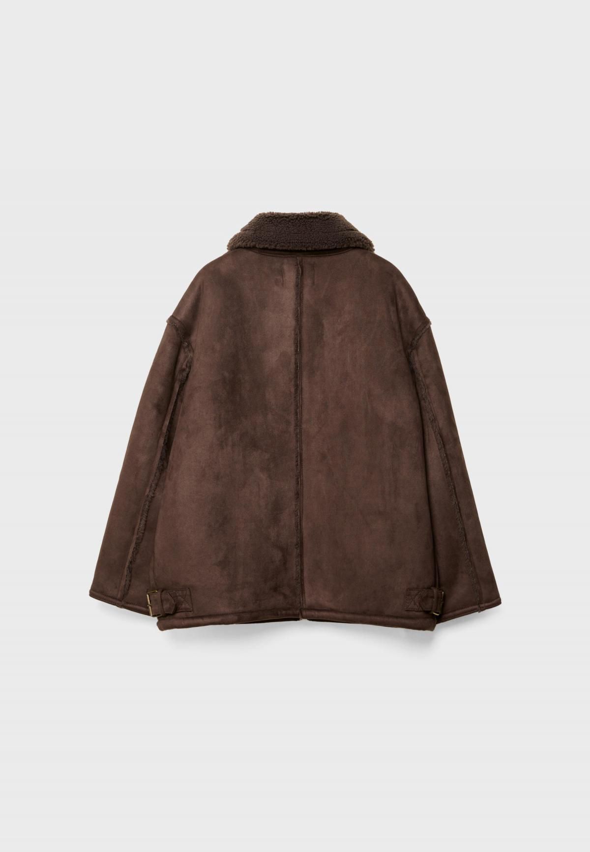 스트라디바리우스 페이크 무스탕 시어링 안감 롱 코트 브라운 8470/775 BROWN - 상세 이미지 2