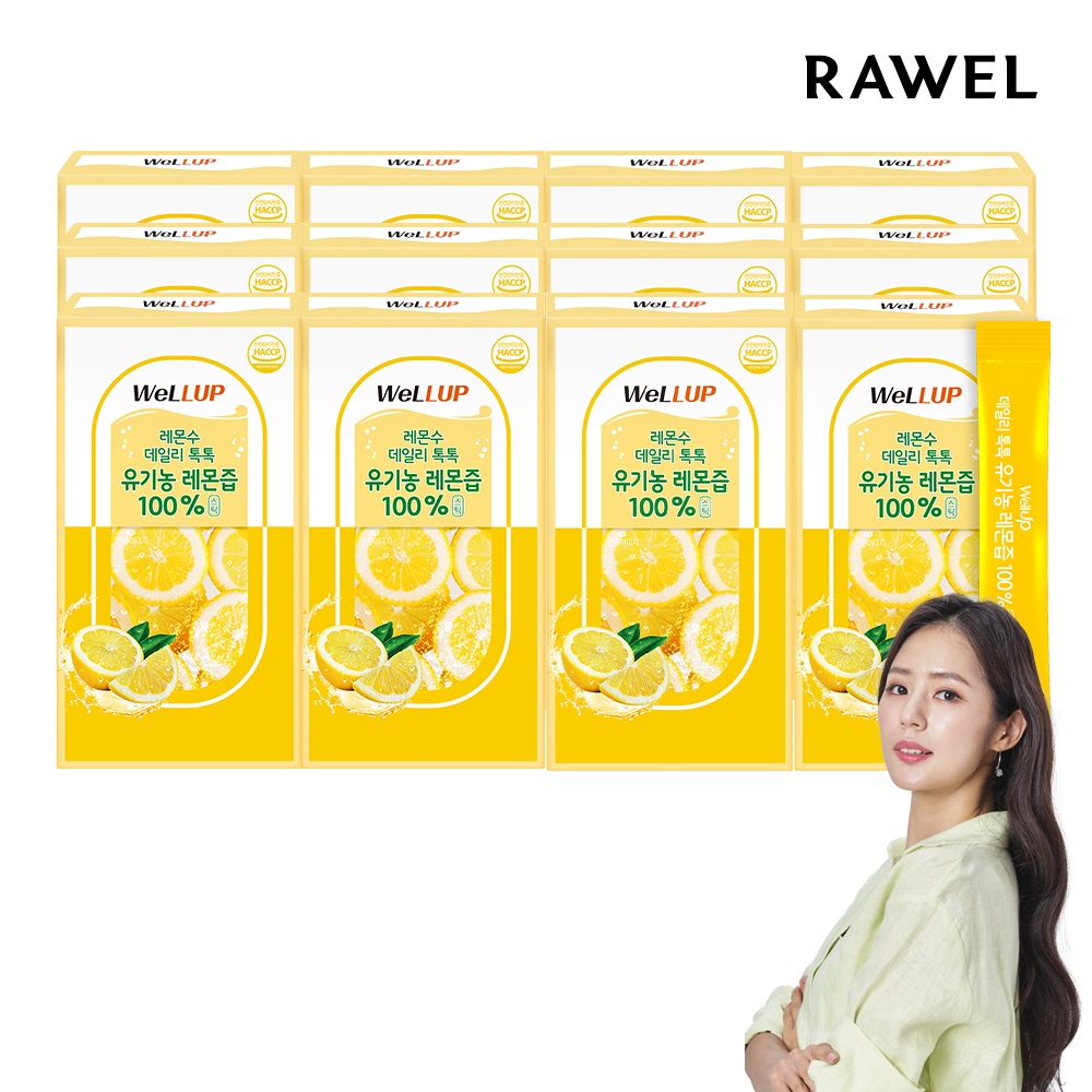 로엘 웰업 데일리톡톡 유기농 레몬즙 레몬수 스틱 원액 100% 14포 280ml, 12개 - 상품 이미지