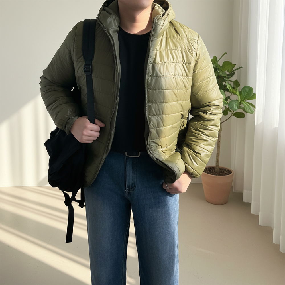 정장패딩 남자깔깔이 빅사이즈경량패딩 블루종패딩 - 메인 이미지