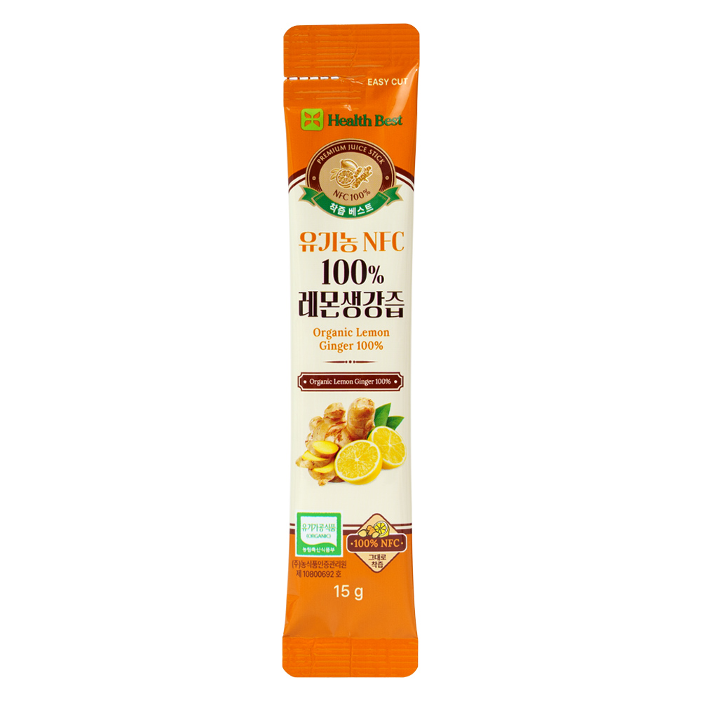헬스베스트 착즙베스트 유기농 NFC 100% 레몬생강즙 15g x 14포, 4박스 - 상세 이미지 3