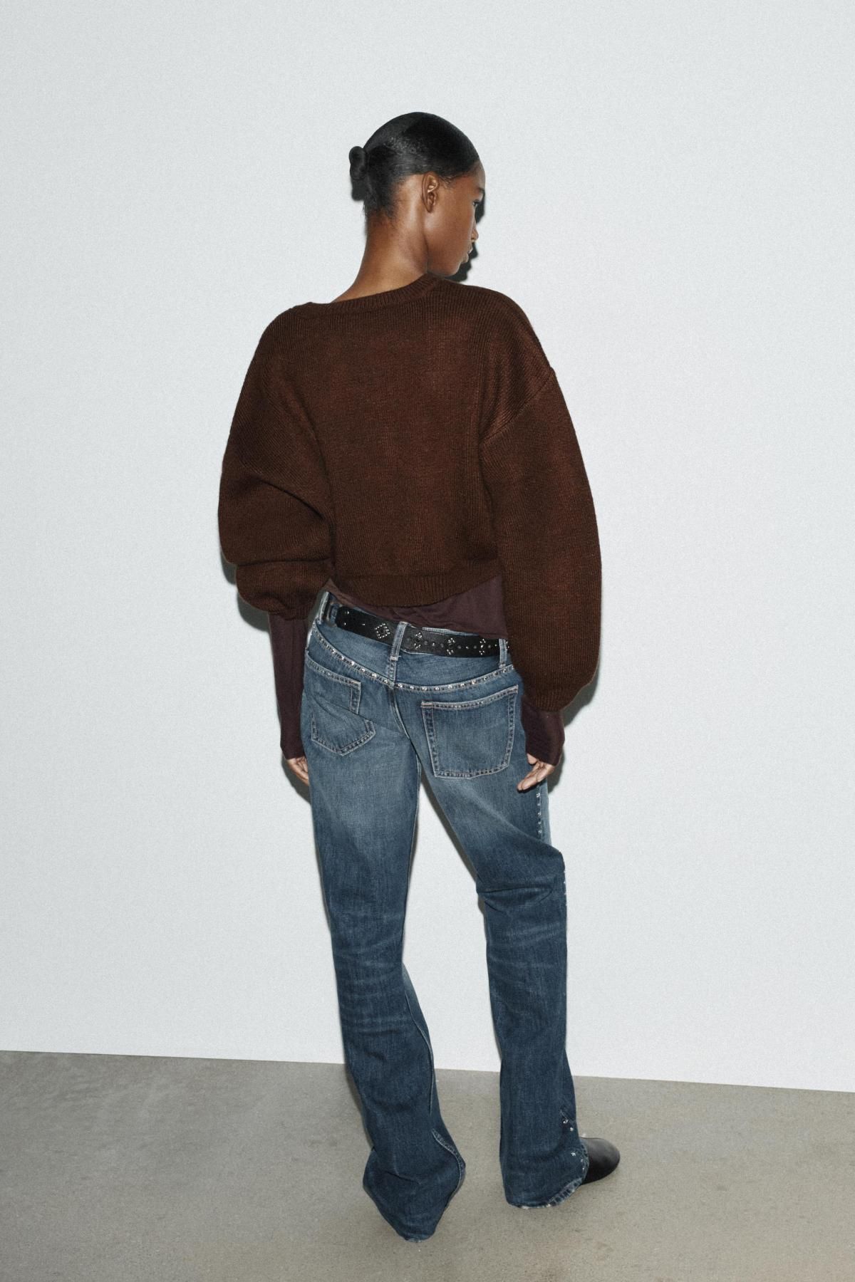 자라 데일리 라운드넥 니트 브라운 긴팔 스웨터 6236/103 BROWN - 상세 이미지 5