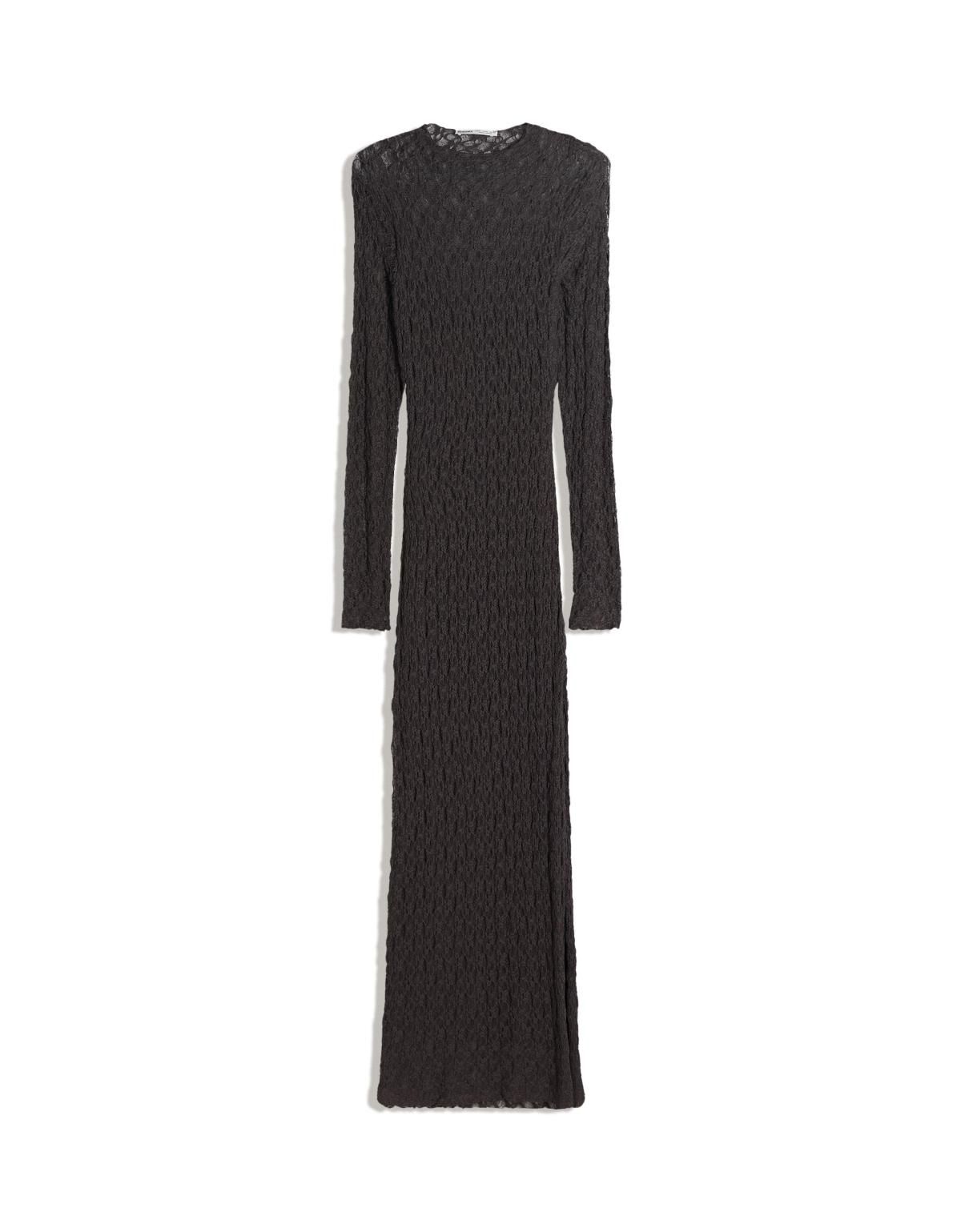 버쉬카 레이스 롱슬리브 미디 원피스 블랙 5596/714 DARK GREY - 상품 이미지