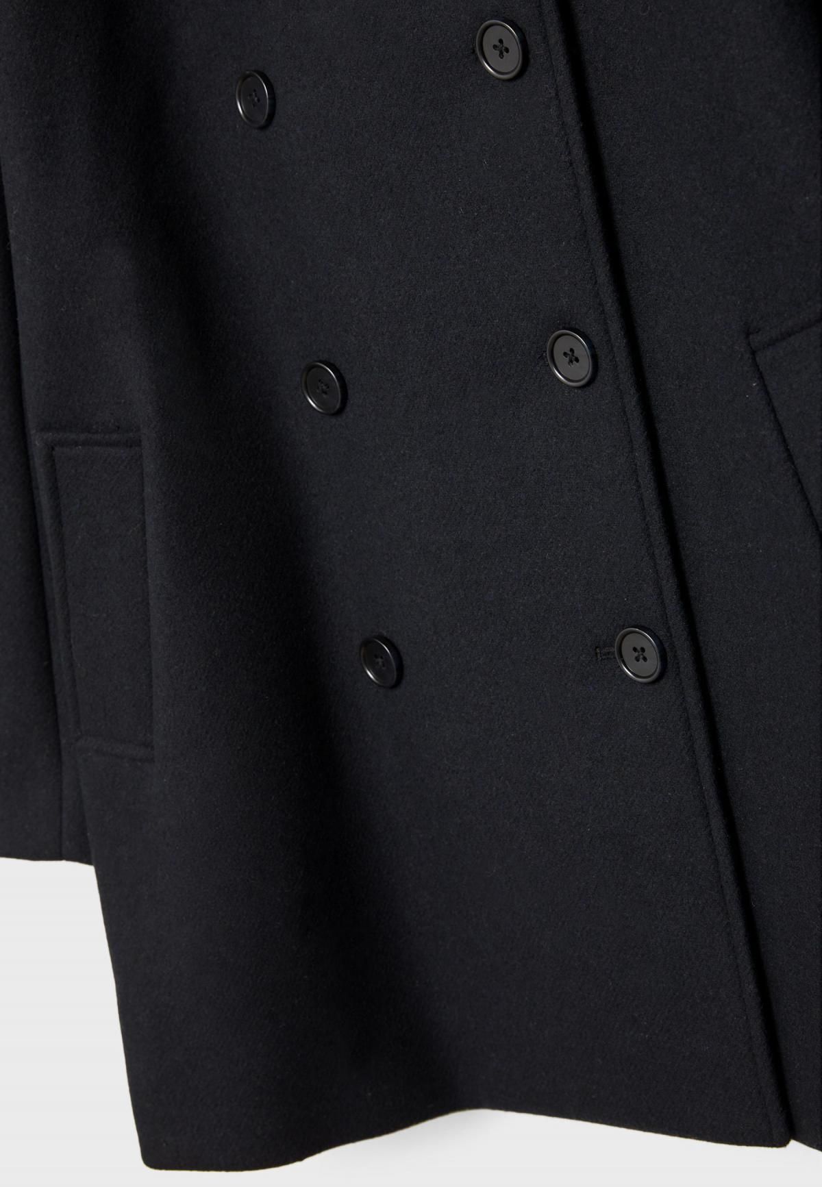 스트라디바리우스 프리미엄 더블브레스트 펠트 롱코트 페이크 퍼카라 5812/693 NAVY BLUE - 상세 이미지 2