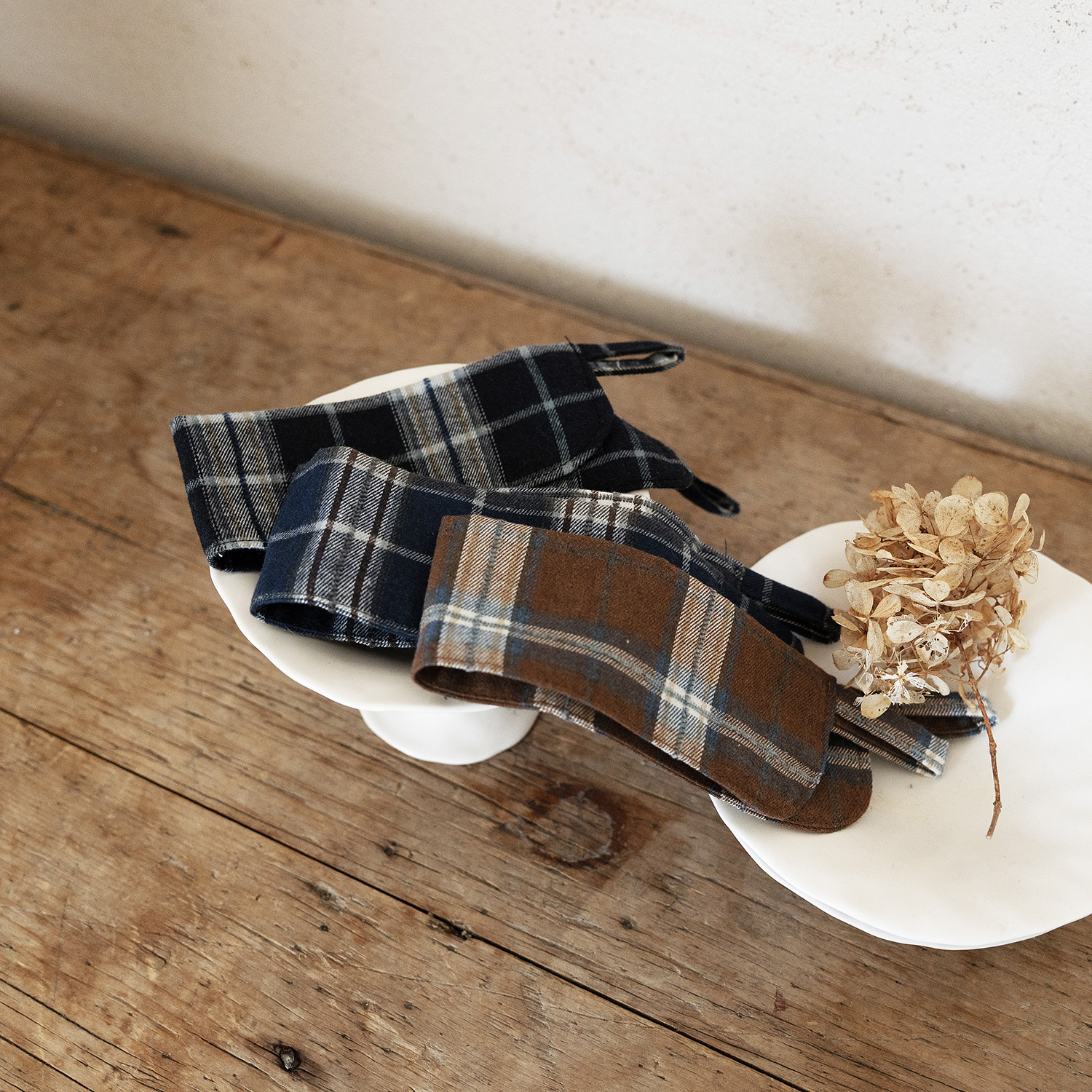 코지코튼 도톰한 겨울 방한 기모 타탄 체크커튼 웜톤3color (맞춤제작)