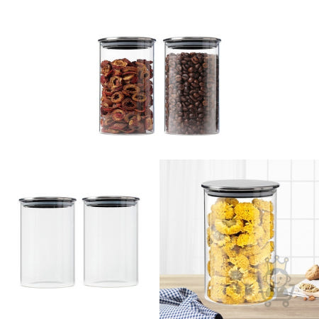 MBMARKET 마켓보스 내열유리 밀폐용기 2개 8.5cm 700ml 밀폐통 저장통 수제청