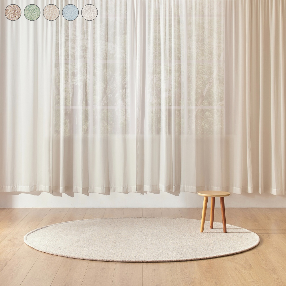 투톤 거실러그 방수 워셔블 항균 샤기 카페트 주문제작 오트브라운, 원형)150cm