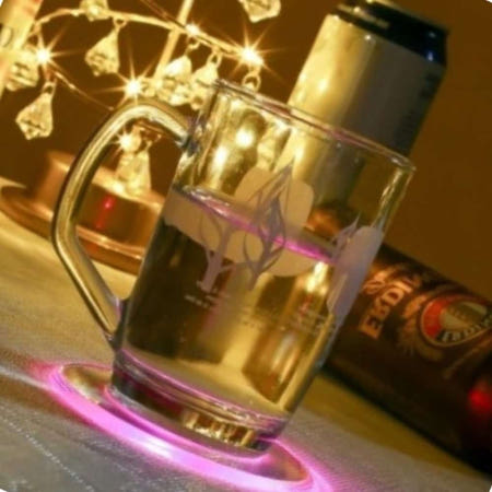 et 홈카페재료 종이컵받침 테이블웨어 찻잔받침대 LED 컵받침 10x10cm 컬러