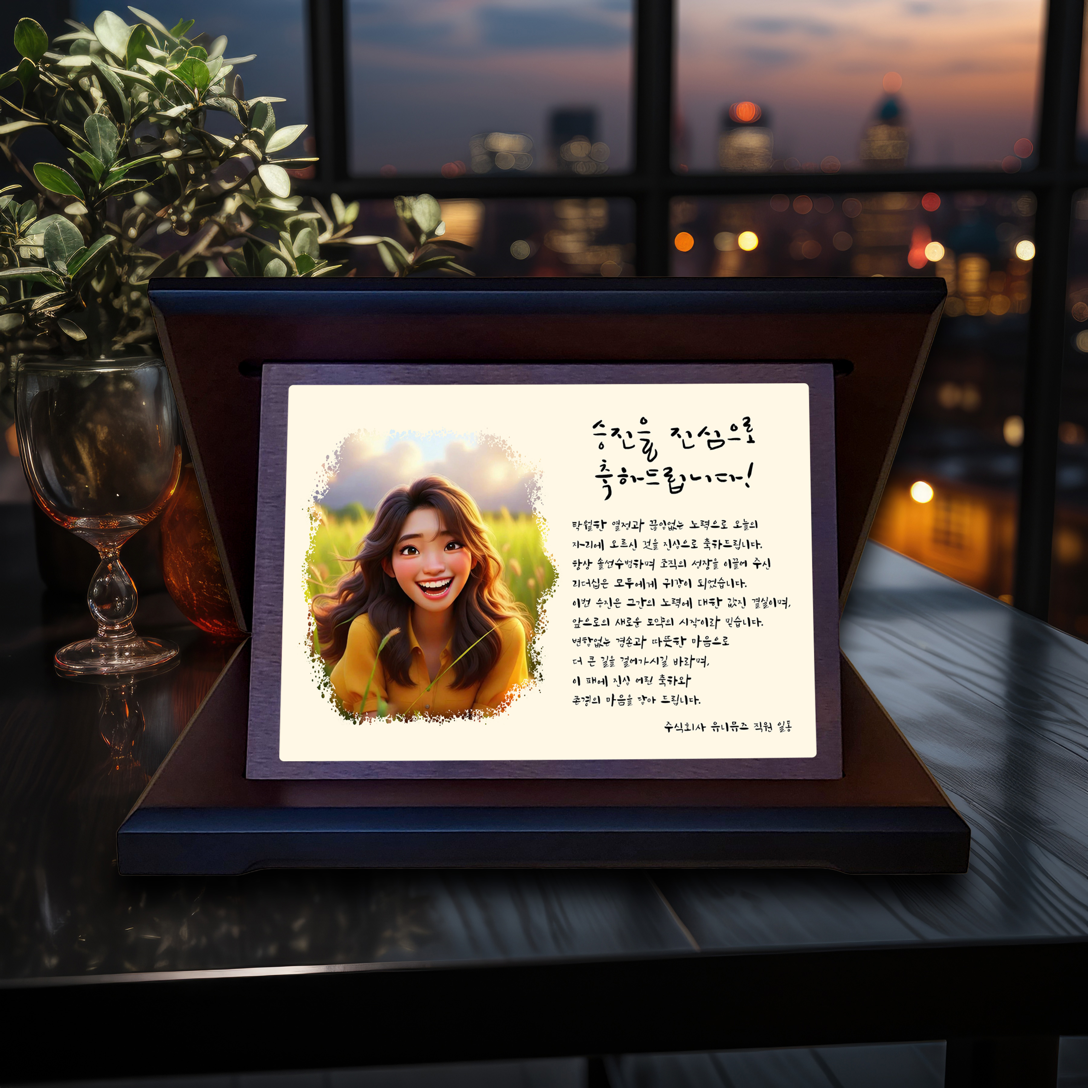감사패 3D 캐리커쳐 공로패 제작 퇴직 기념패 부모님 환갑 칠순 감사 애니메이션 캐릭터 - 상세 이미지 4