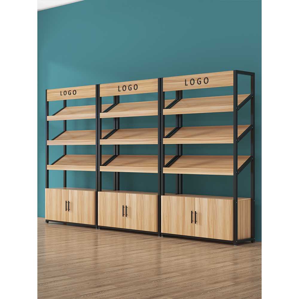 슈퍼마켓 과일 매대 채소 진열 진공목 진열 선반대 4단 100x30x140cm + 사선(블랙) 이미지 6