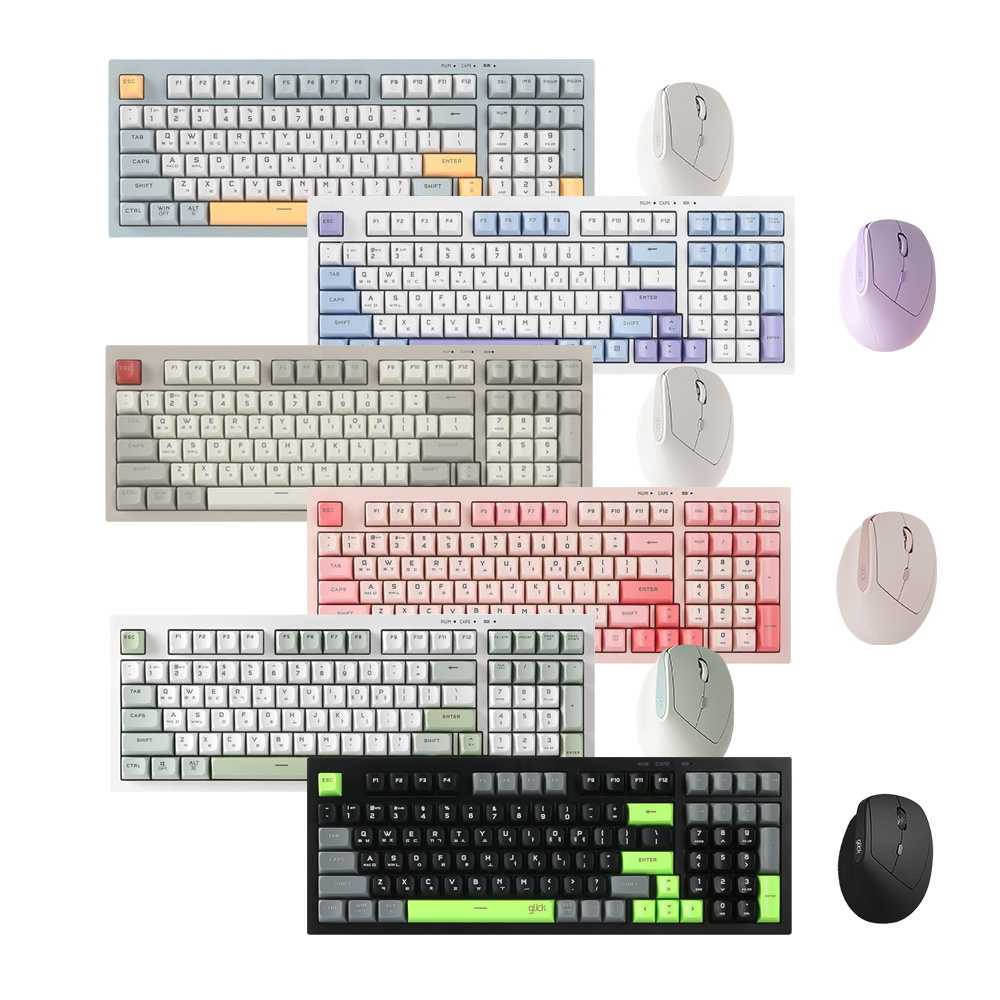 지클릭커 오피스프로 WMK600 사일런스 M RGB 무소음 무선 블루투스 98 키보드 마우스 세트 Navy Blue - 상세 이미지 2