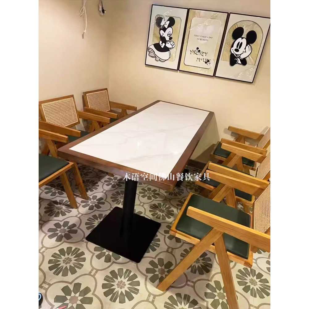 카페테이블 커피숍 원목 구내식당 음식점 식탁 원룸 기본다리 - 상세 이미지 4