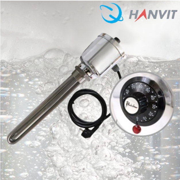 온도조절 물데우는히터 투입히터 1과1/4인치 3Kw 250mm 220V - 상품 이미지
