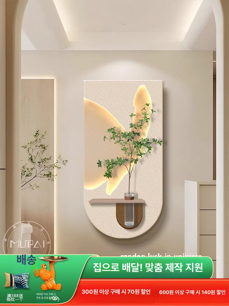 감성화분액자 조명 led 꽃병 토끼 식물 벽장식 소품 그린 60x105cm 춤추는 축복 접시 A 40x80 표준 모델 조명없음 - 상세 이미지 2
