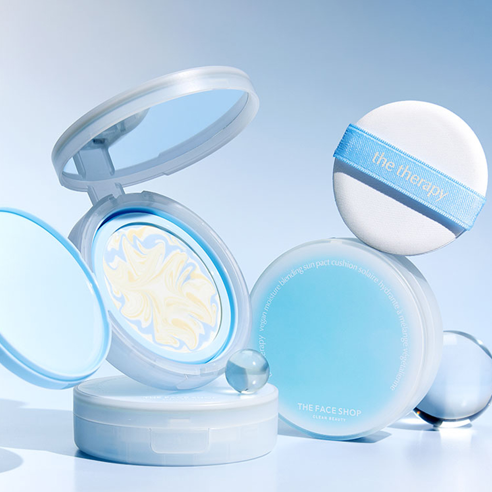 더페이스샵 더테라피 비건 수분 블렌딩 선 팩트 리필 기획 본품 14g + 리필 14g (SPF50+,PA++++) - 상세 이미지 2