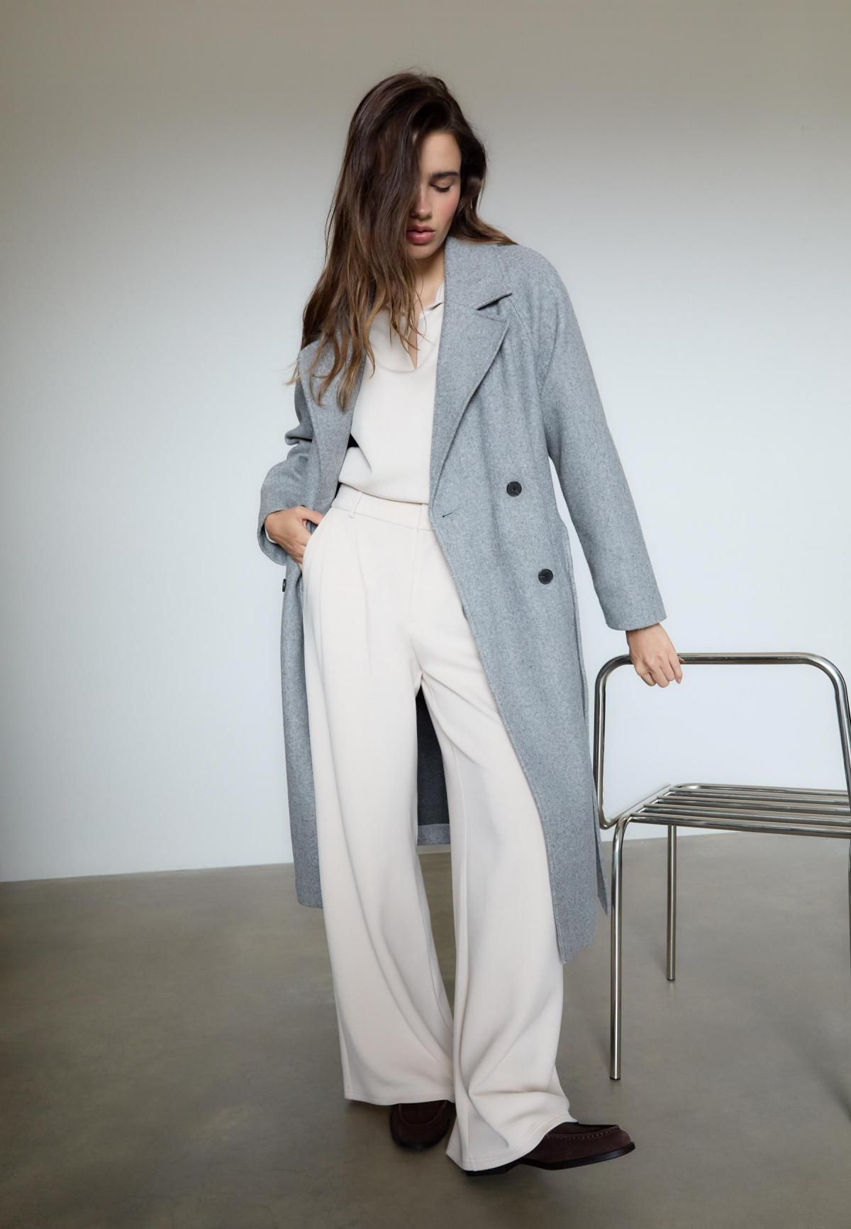 스트라디바리우스 소프트터치 모달 와이드 슬랙스 팬츠 4537/774 STONE - 상세 이미지 4