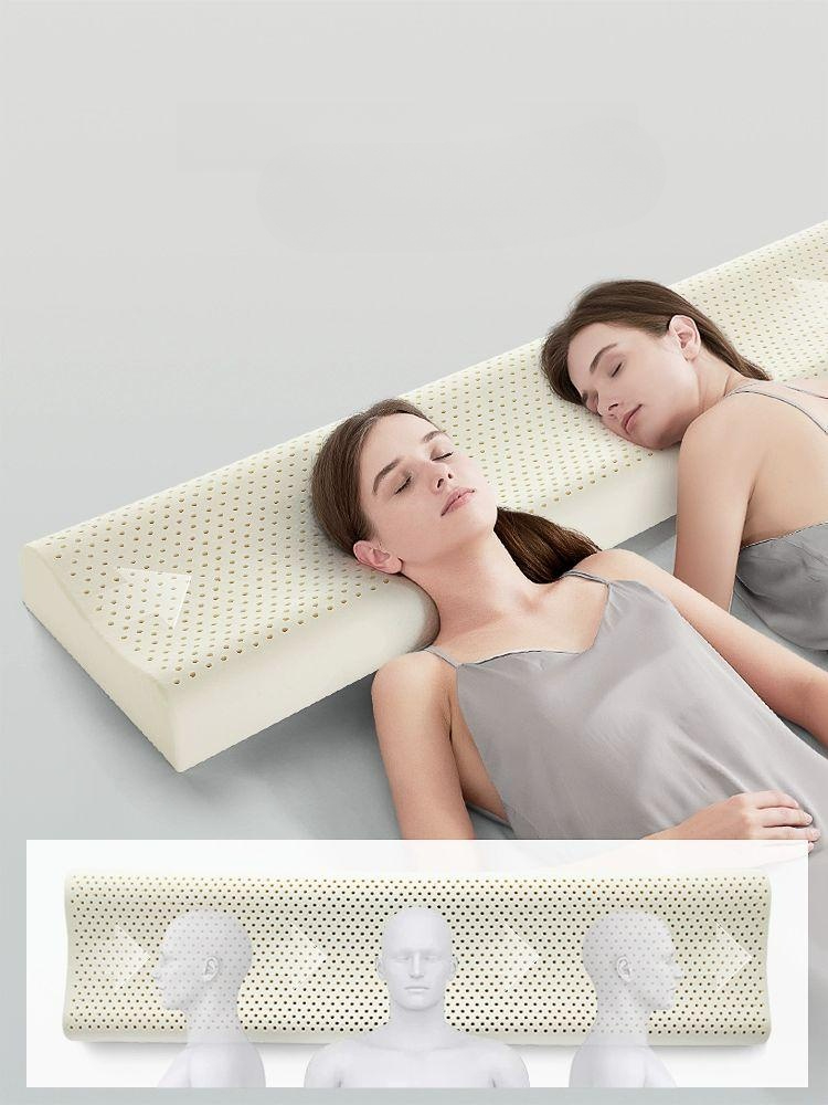 경추 라텍스베개 목베개 라텍스긴베개 긴베개 목보호 라텍스베게 라텍스 일체형 낮고 150x40x10-12cm A 7-12cm - 상품 이미지