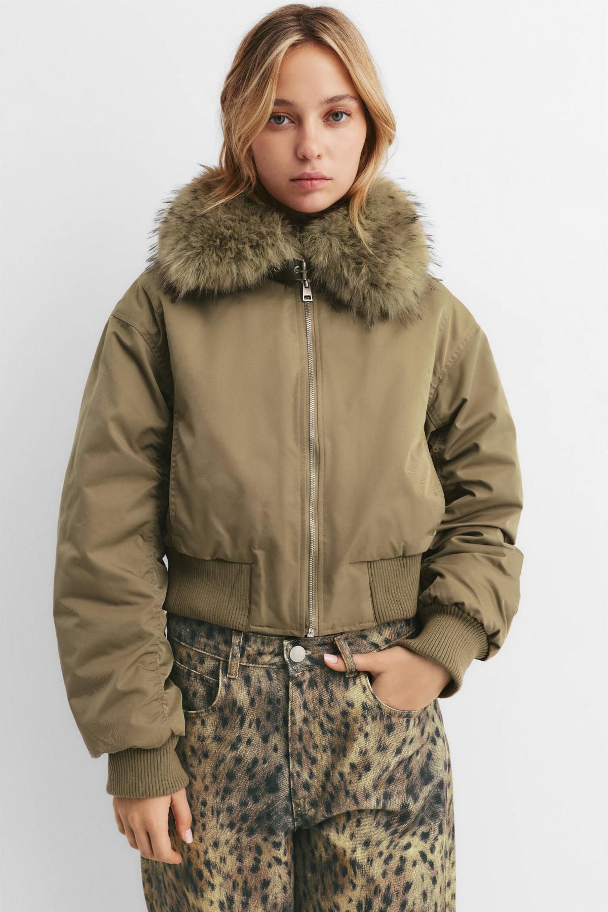 풀앤베어 퍼카라 볼륨핏 테크니컬 봄버 자켓 7700/339 KHAKI - 상세 이미지 3