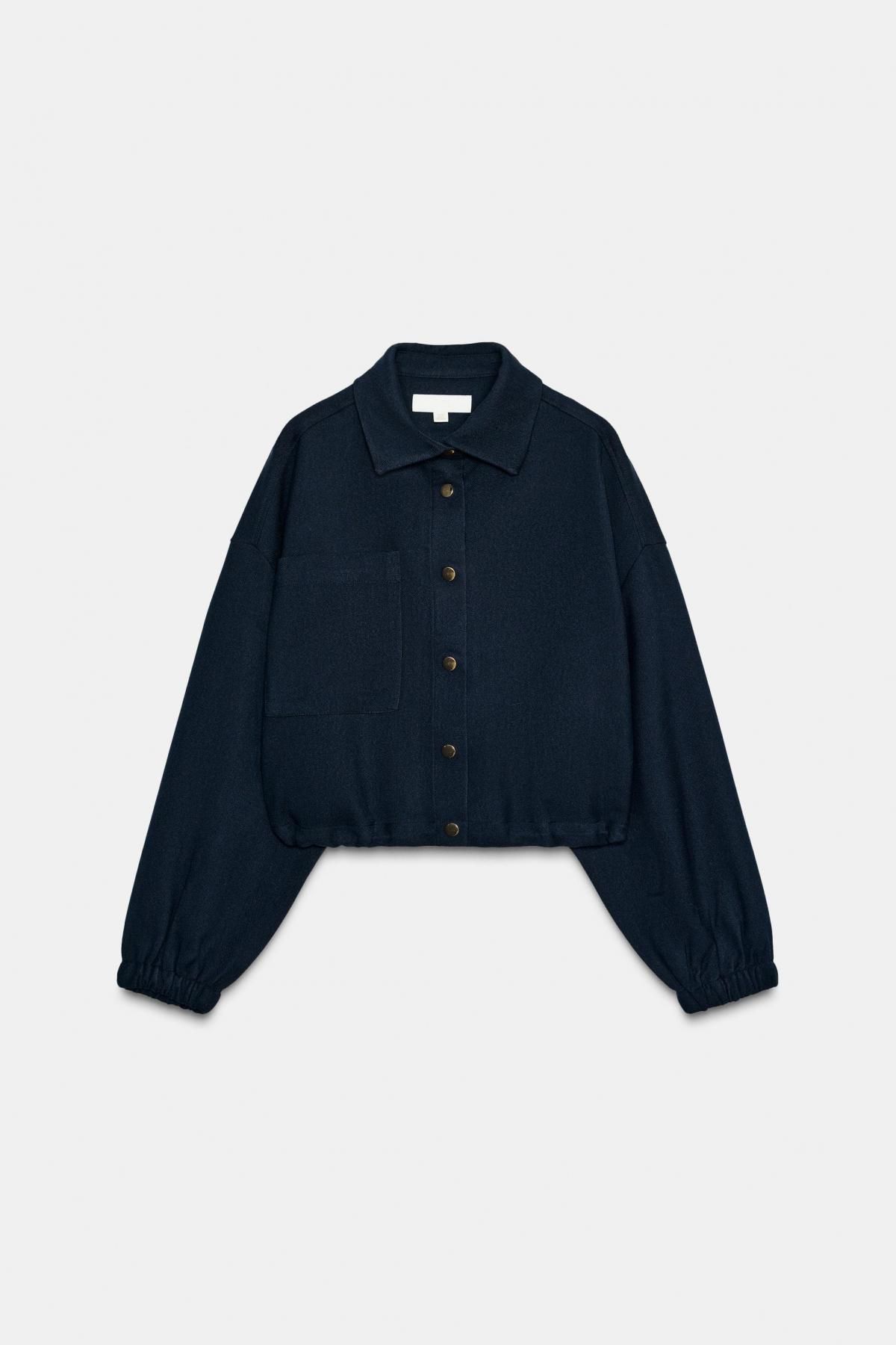 자라 테크니컬 숏 벌룬 봄버 재킷 4387/286 NAVY BLUE - 메인 이미지