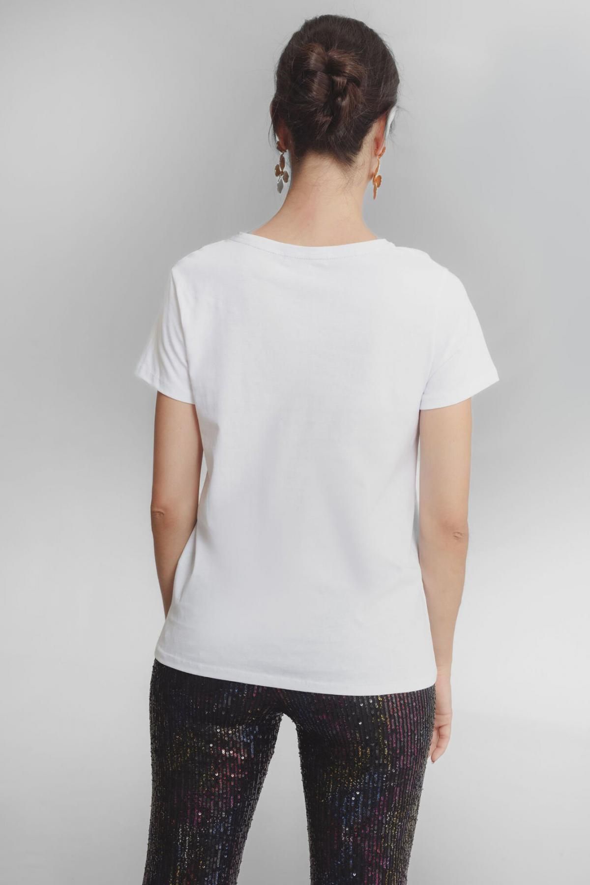 돌로레스 프로메사스 프린트 라운드넥 반팔 티셔츠 7098207 ESTAMPADO BLANCO - 상세 이미지 4