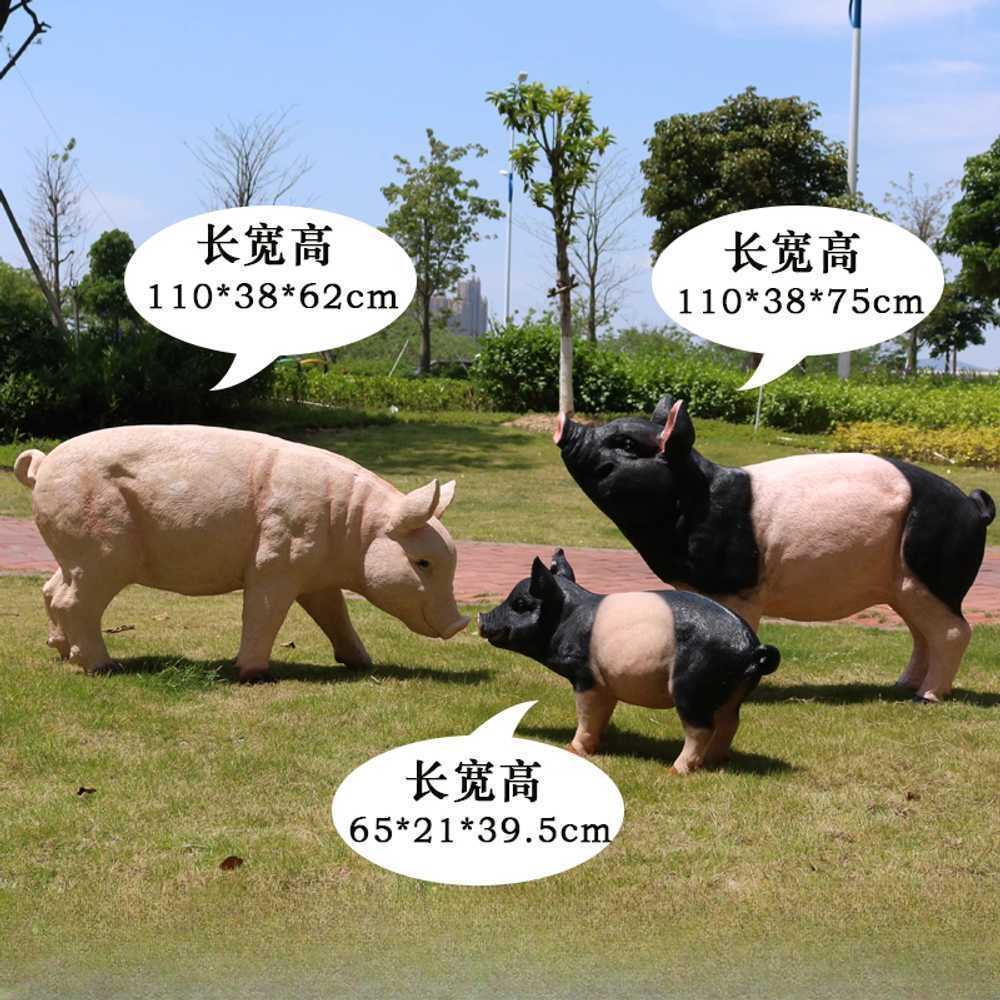 야외 인테리어 돼지 조형물 정원 꾸밈 소품 아기 복 A형 18x10x9cm - 상세 이미지 5