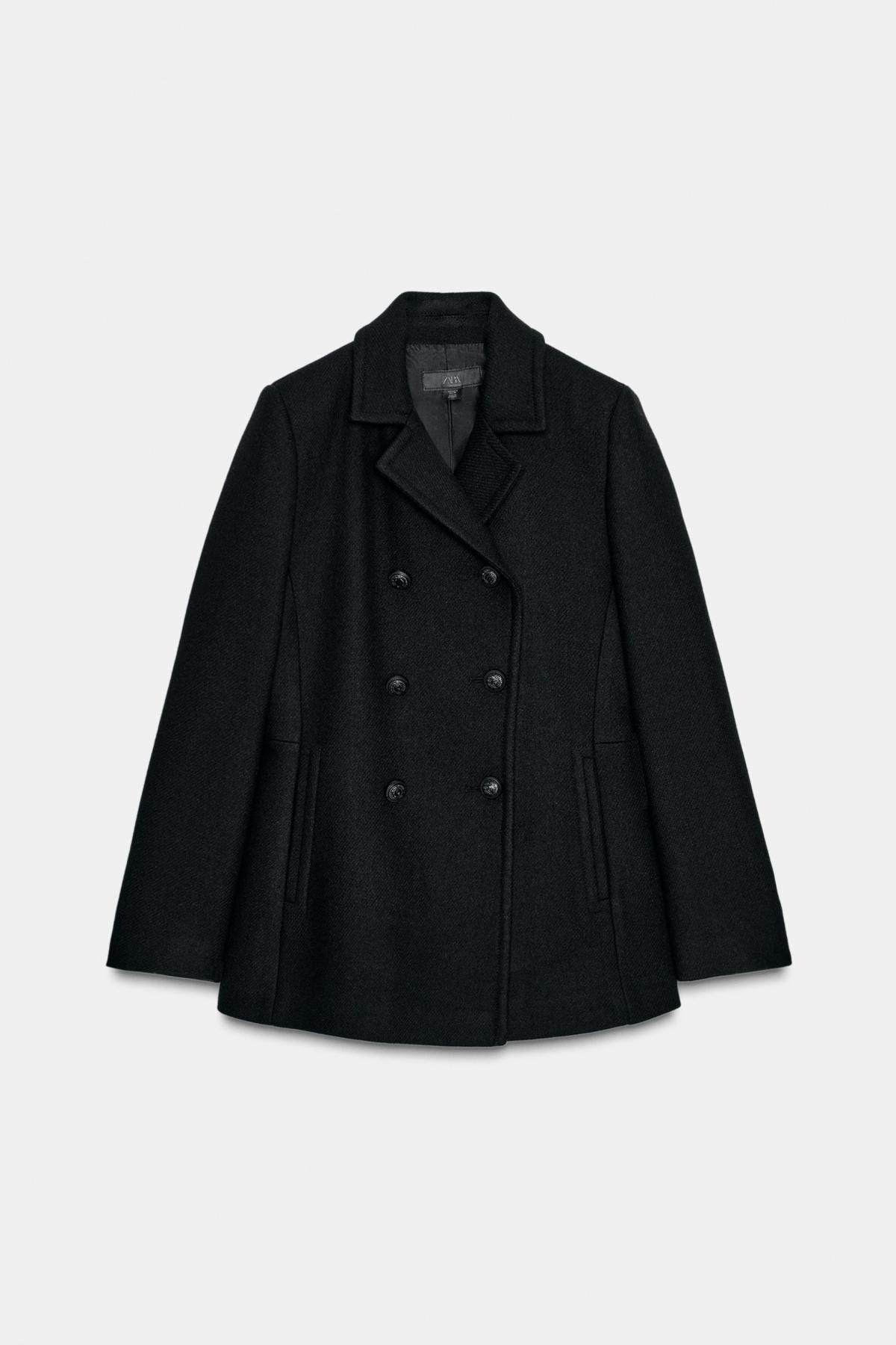 자라 울 더블브레스트 블랙 숏 코트 8475/319 BLACK - 메인 이미지